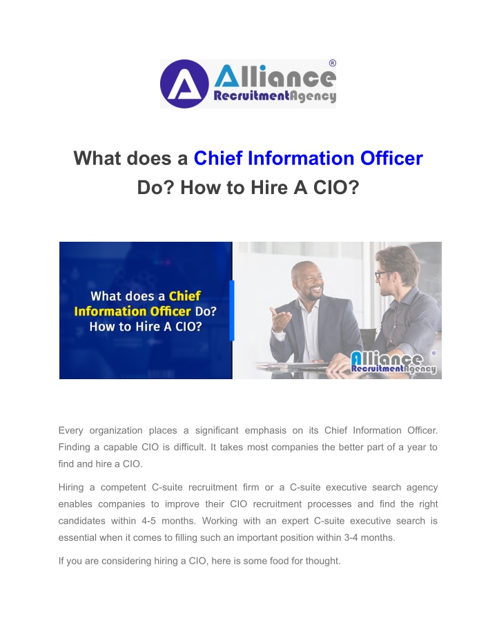 what does a chief information officer