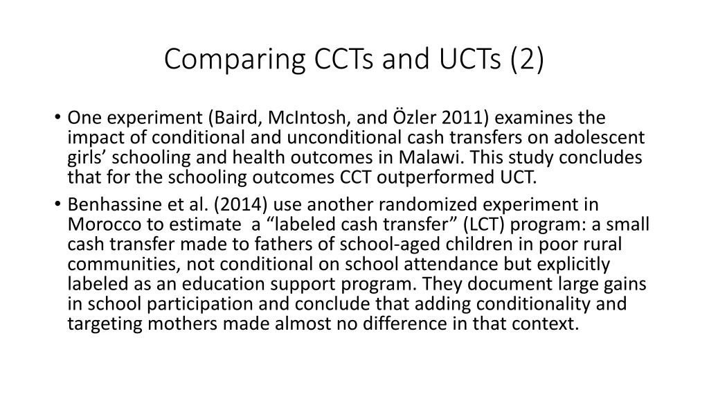 comparing ccts and ucts 2