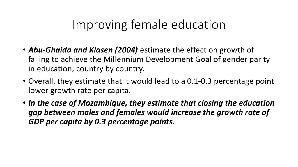 improving female education