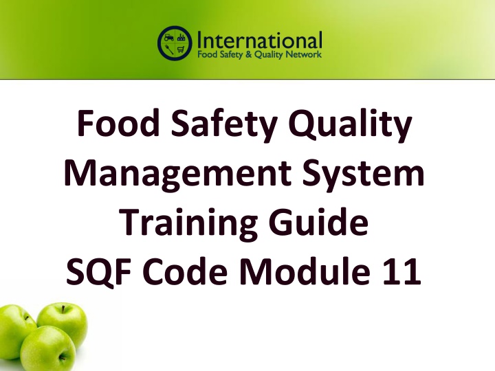 food safety quality management system training