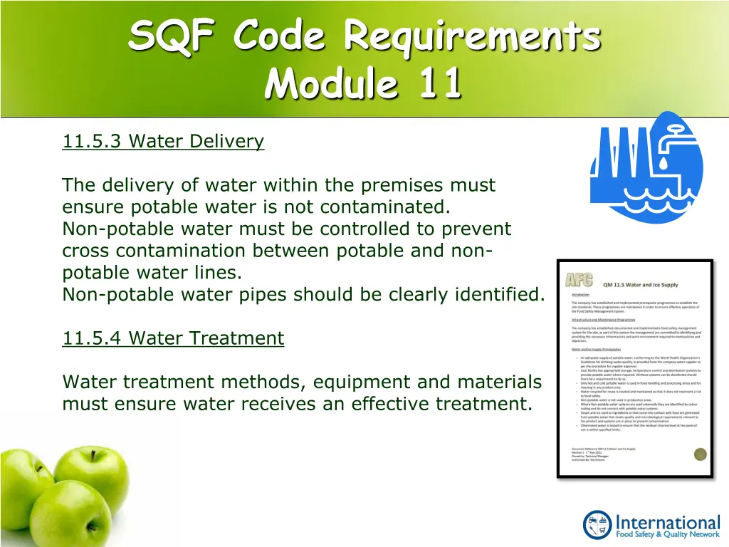 sqf code requirements module 11 4