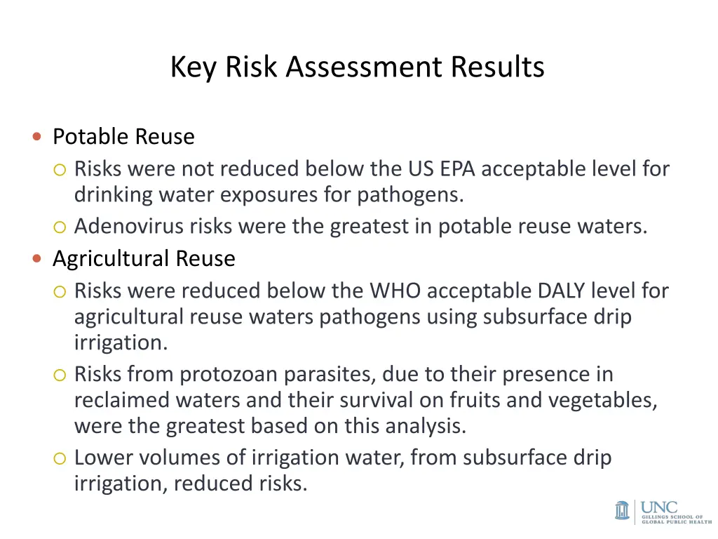 key risk assessment results