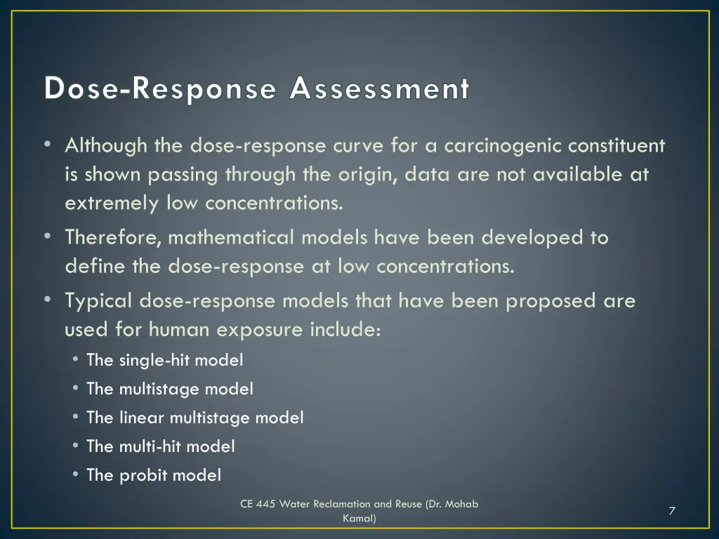 dose response assessment 1