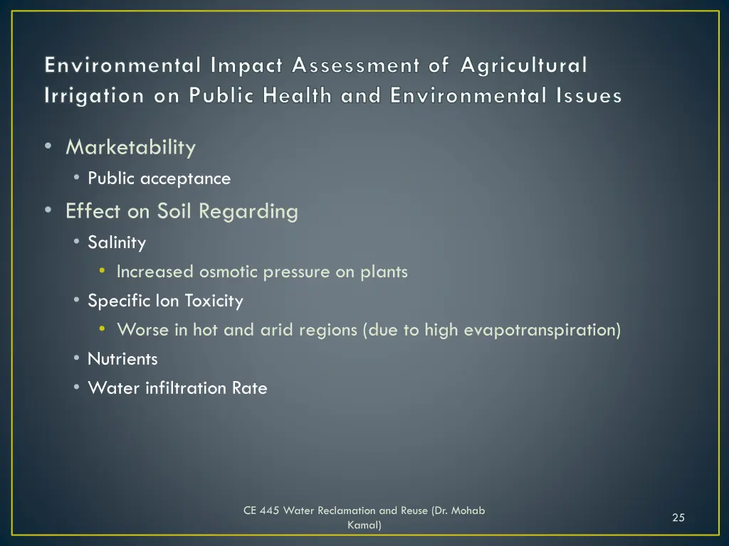 environmental impact assessment of agricultural 1