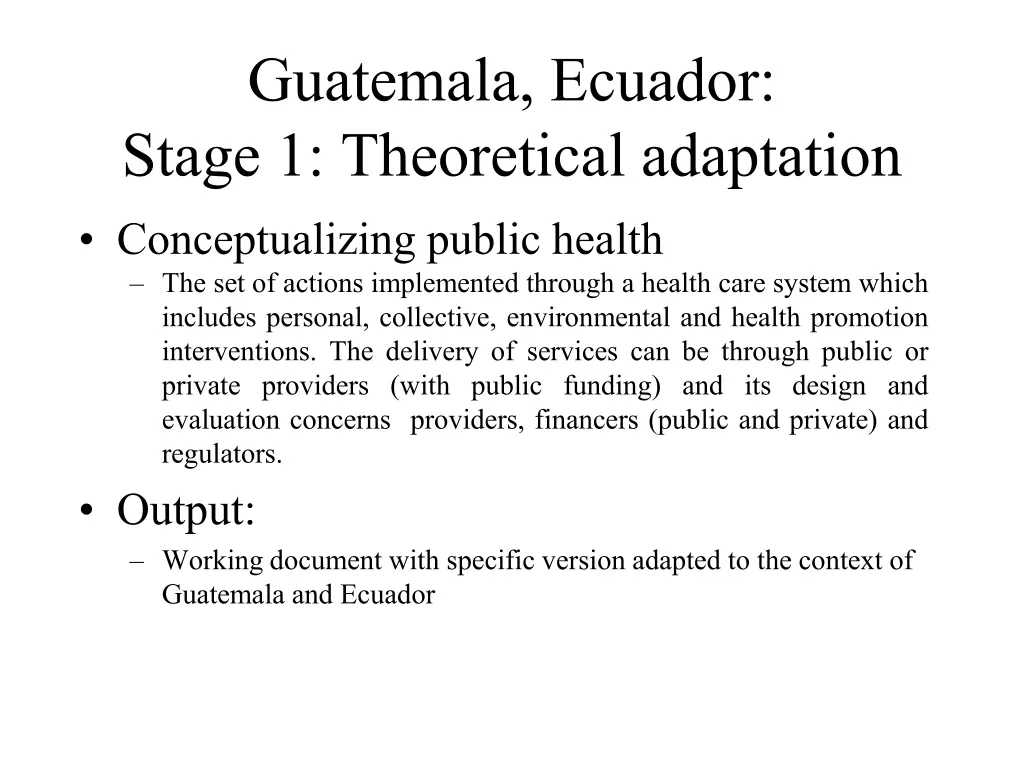 guatemala ecuador stage 1 theoretical adaptation