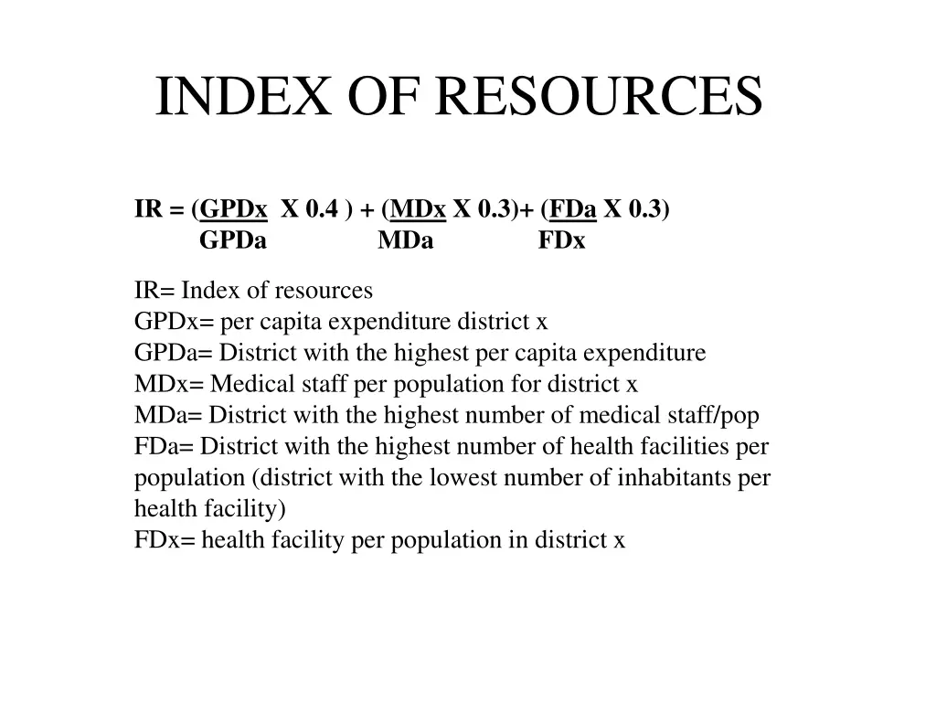 index of resources