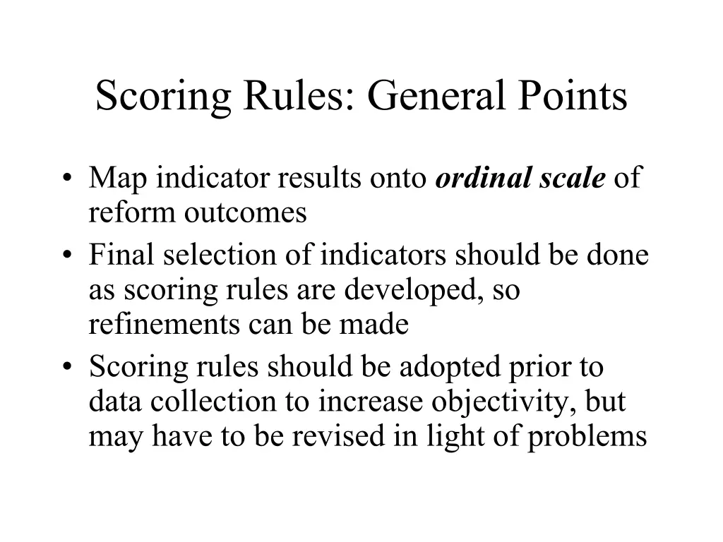 scoring rules general points