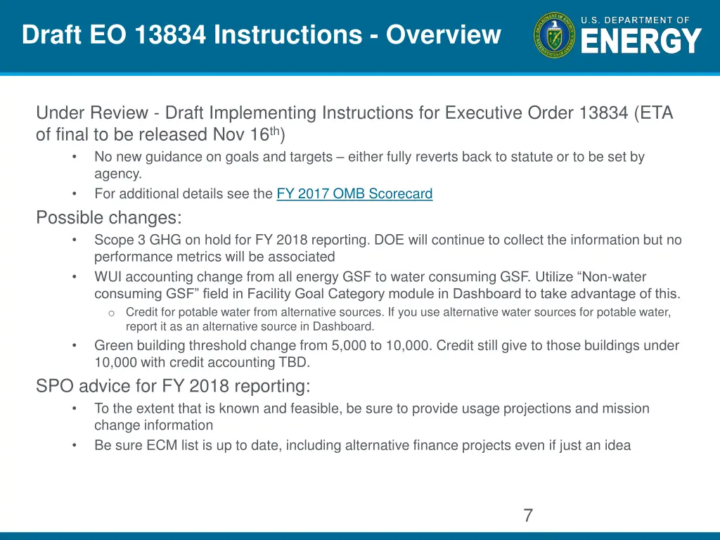 draft eo 13834 instructions overview