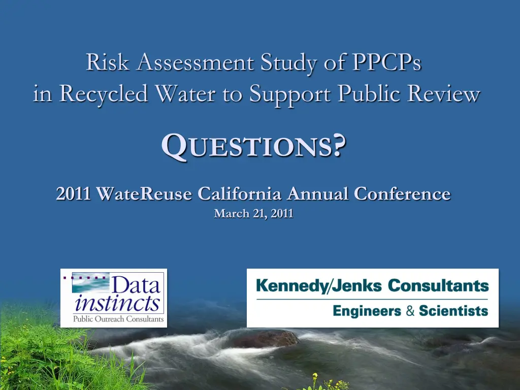 risk assessment study of ppcps in recycled water 1