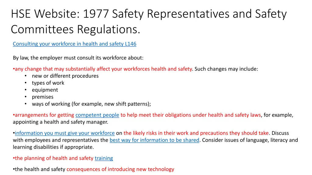 hse website 1977 safety representatives