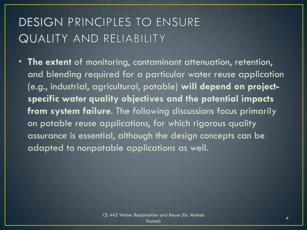 design principles to ensure quality 1