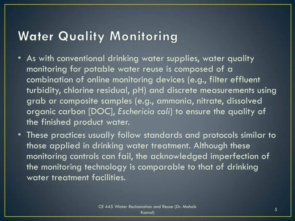 water quality monitoring