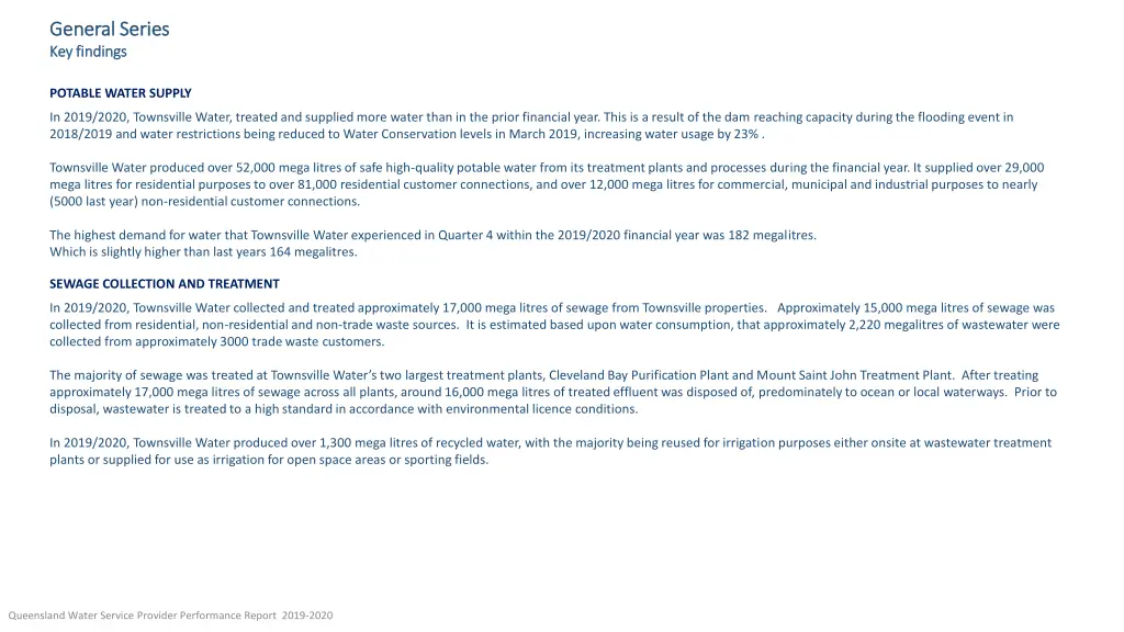 general series general series key findings