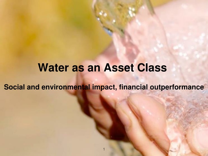 water as an asset class