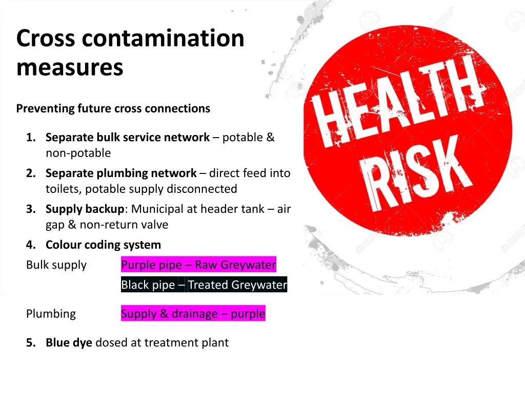 cross contamination measures