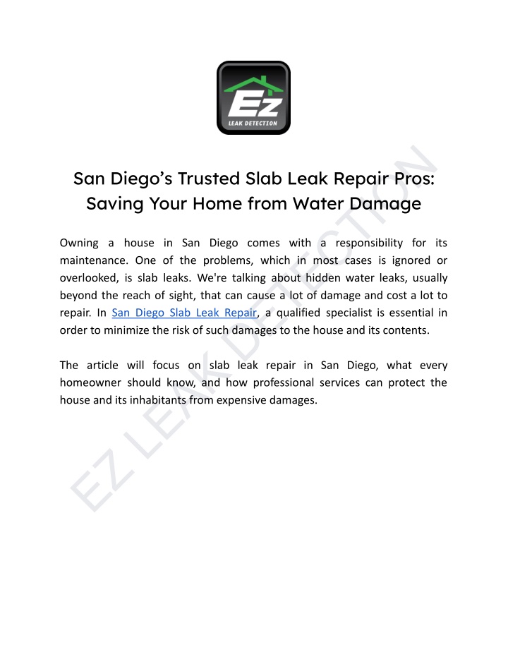 ez leak detection