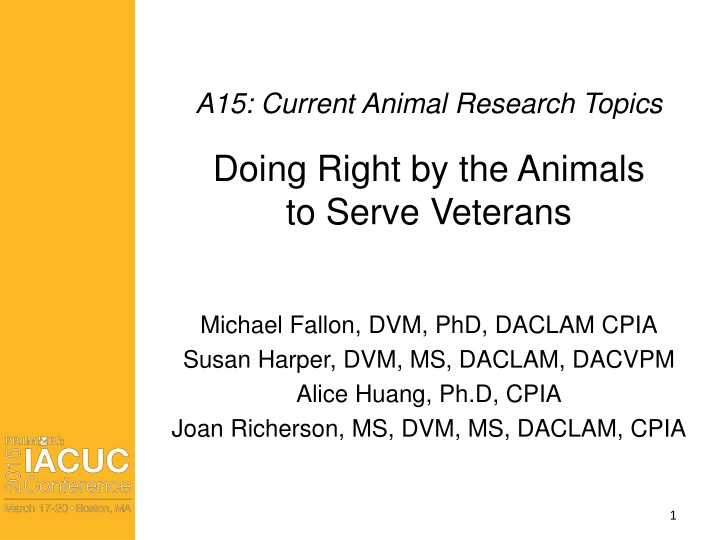 a15 current animal research topics