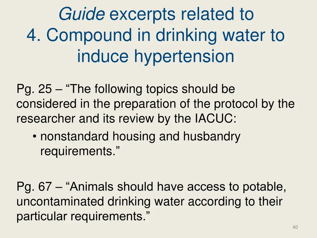 guide excerpts related to 4 compound in drinking