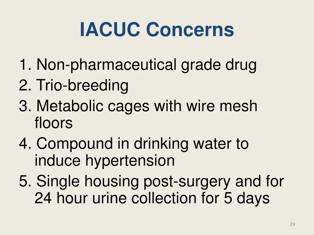 iacuc concerns