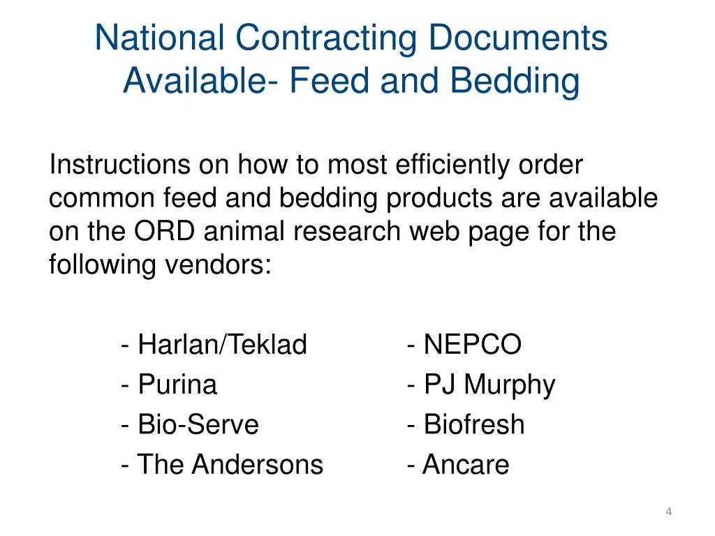 national contracting documents available feed