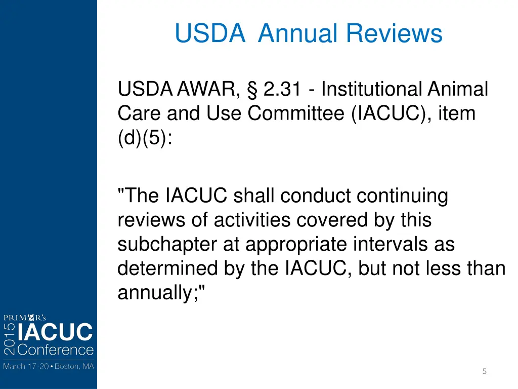 usda annual reviews