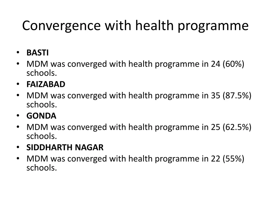 convergence with health programme