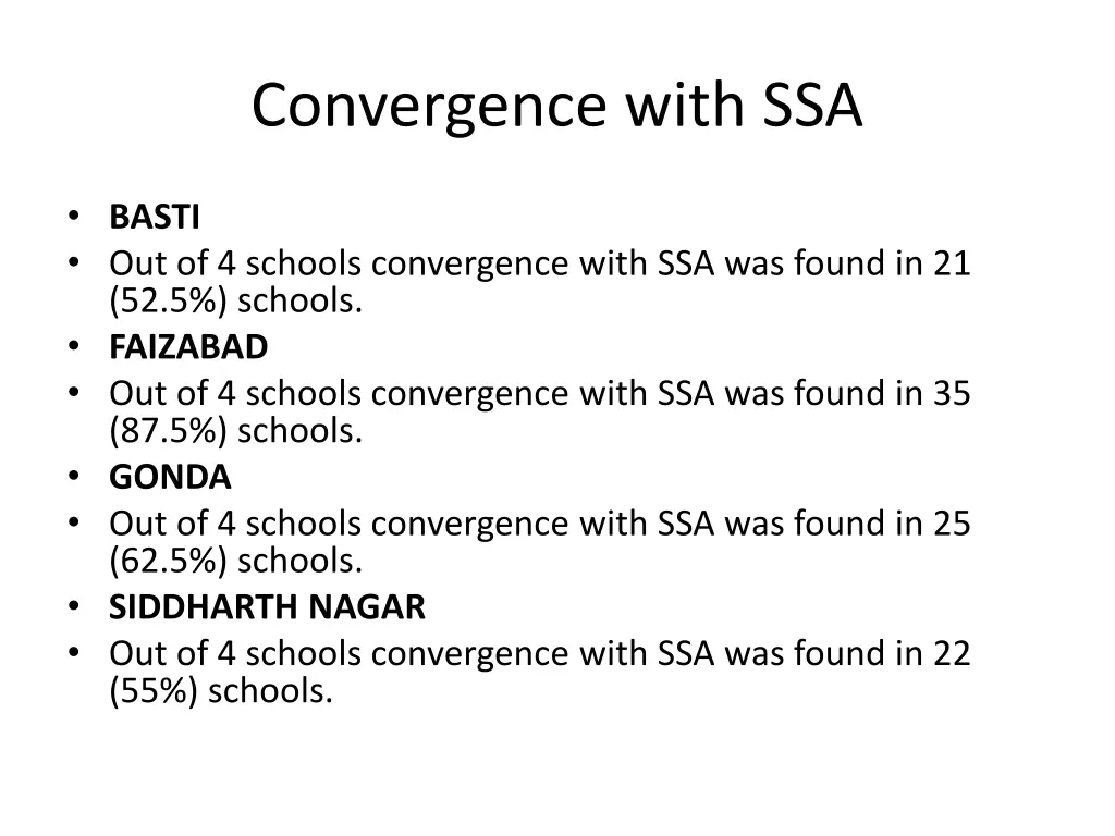 convergence with ssa