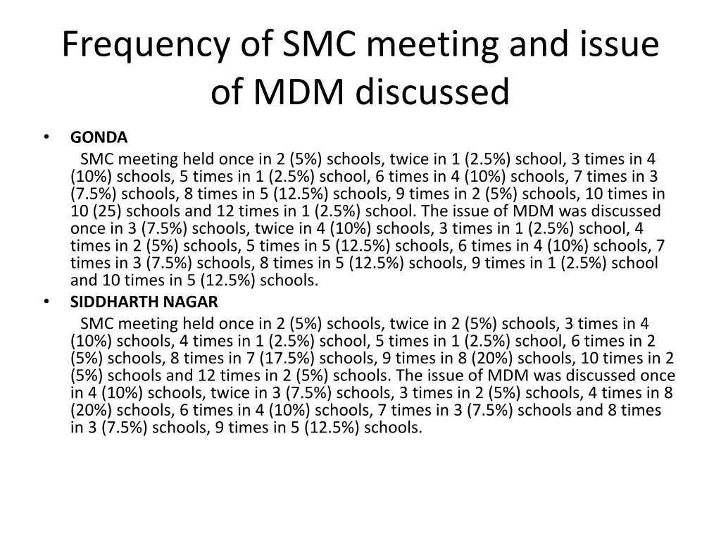 frequency of smc meeting and issue 1