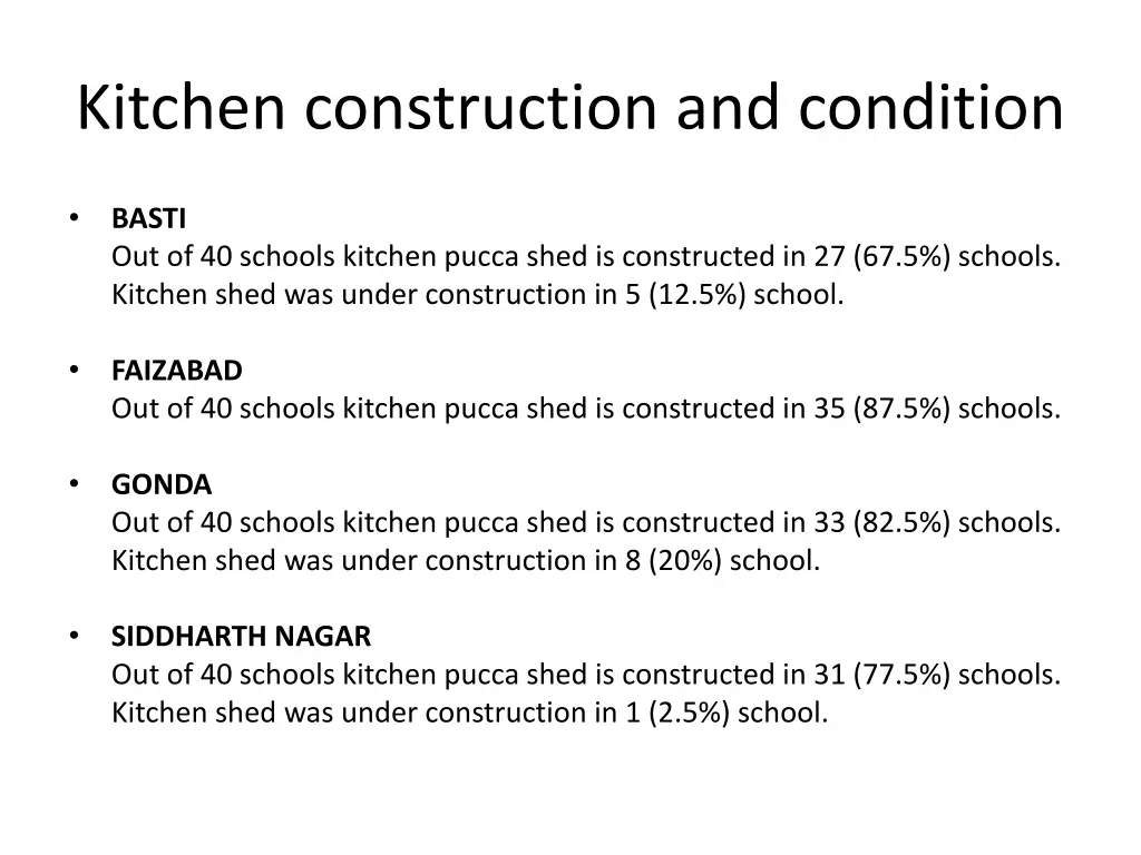 kitchen construction and condition