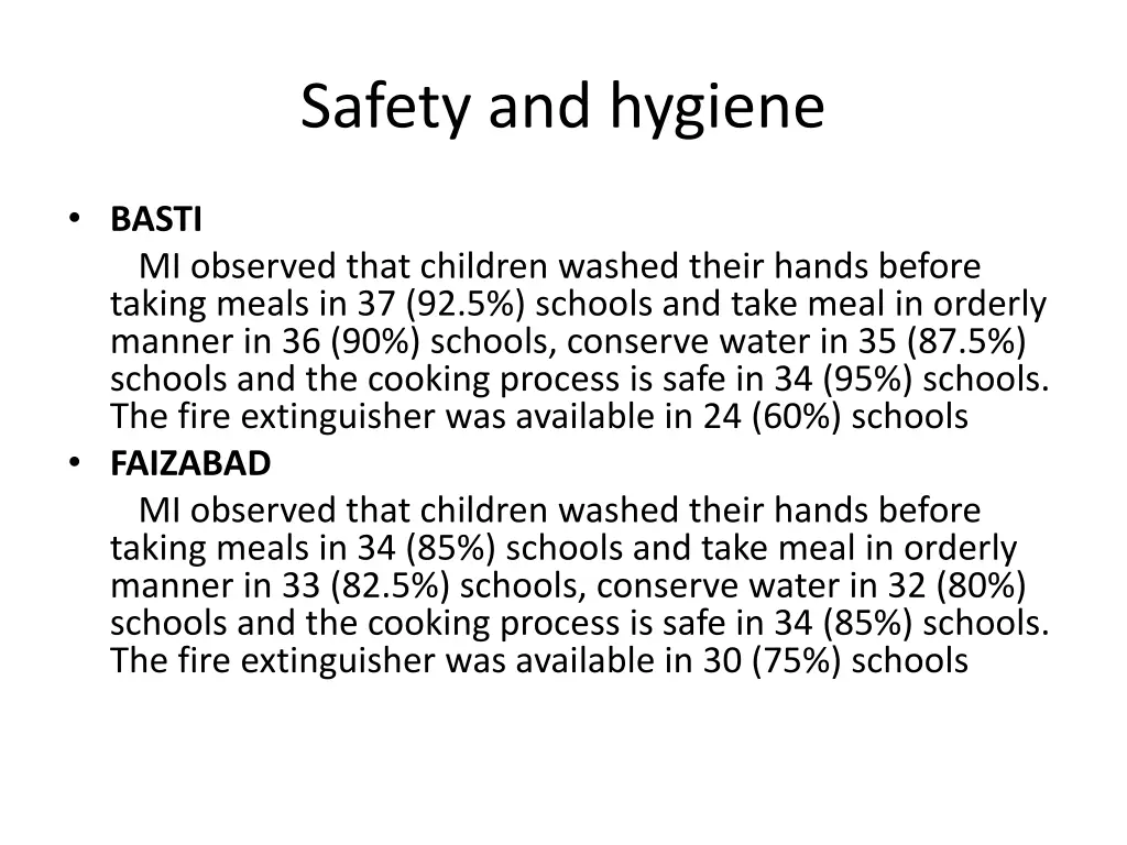 safety and hygiene