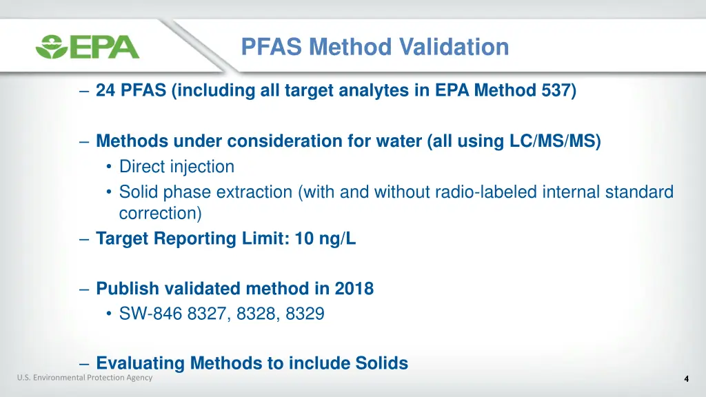 pfas method validation