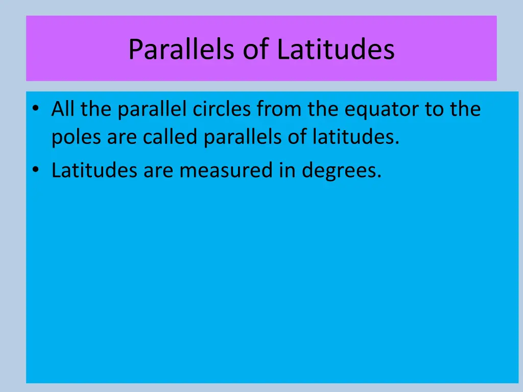 parallels of latitudes