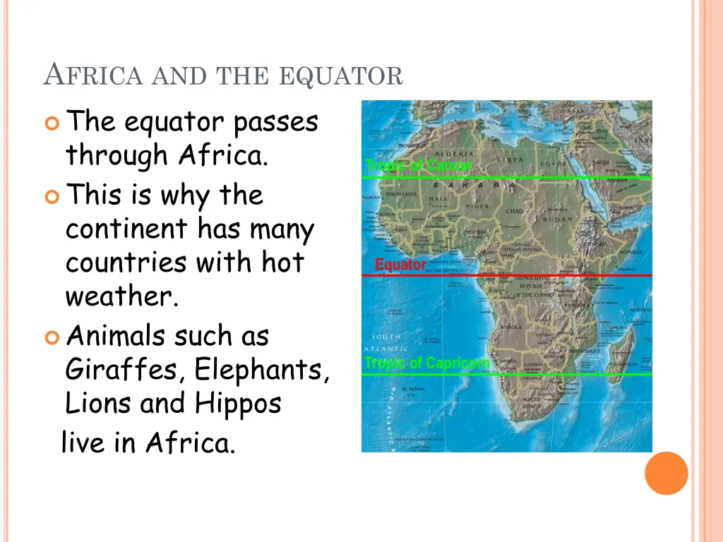 a frica and the equator the equator passes