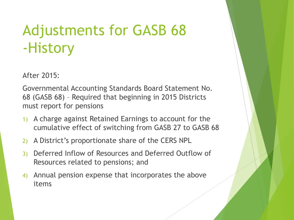 adjustments for gasb 68 history 1