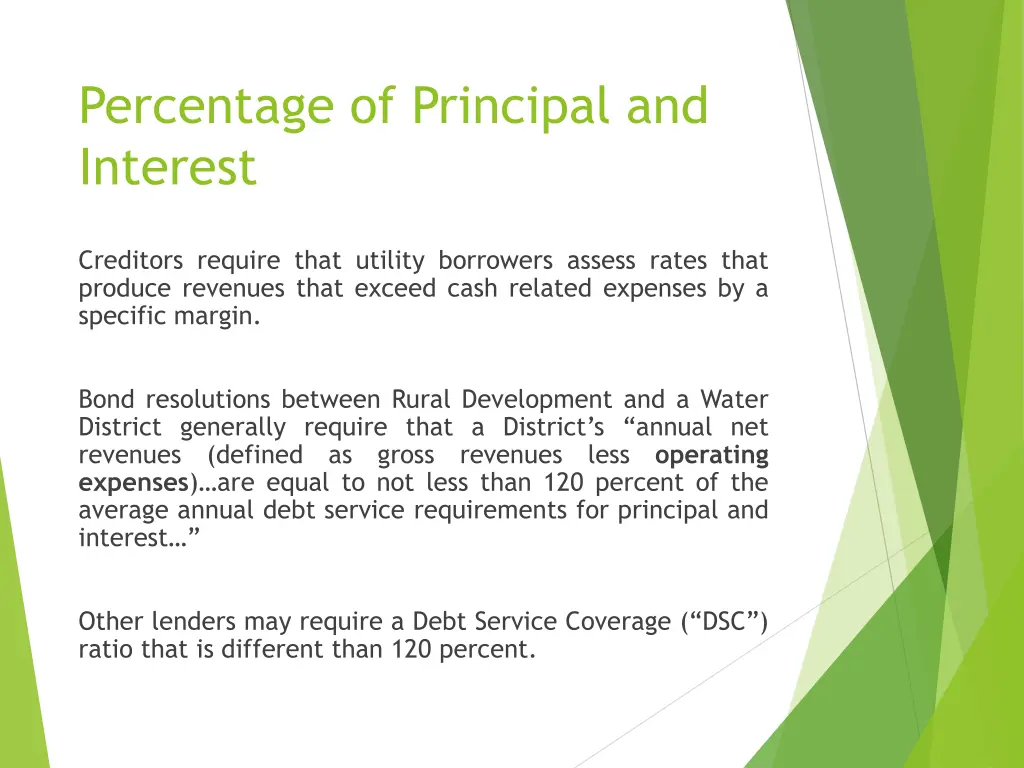 percentage of principal and interest