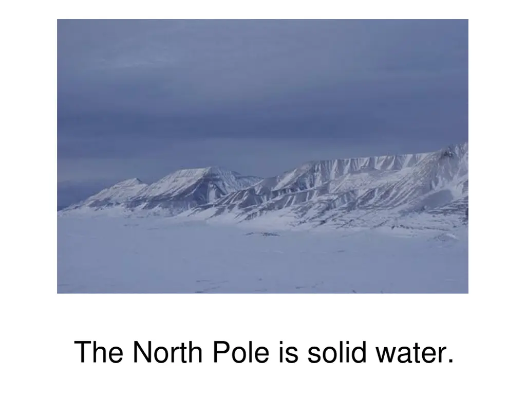 the north pole is solid water