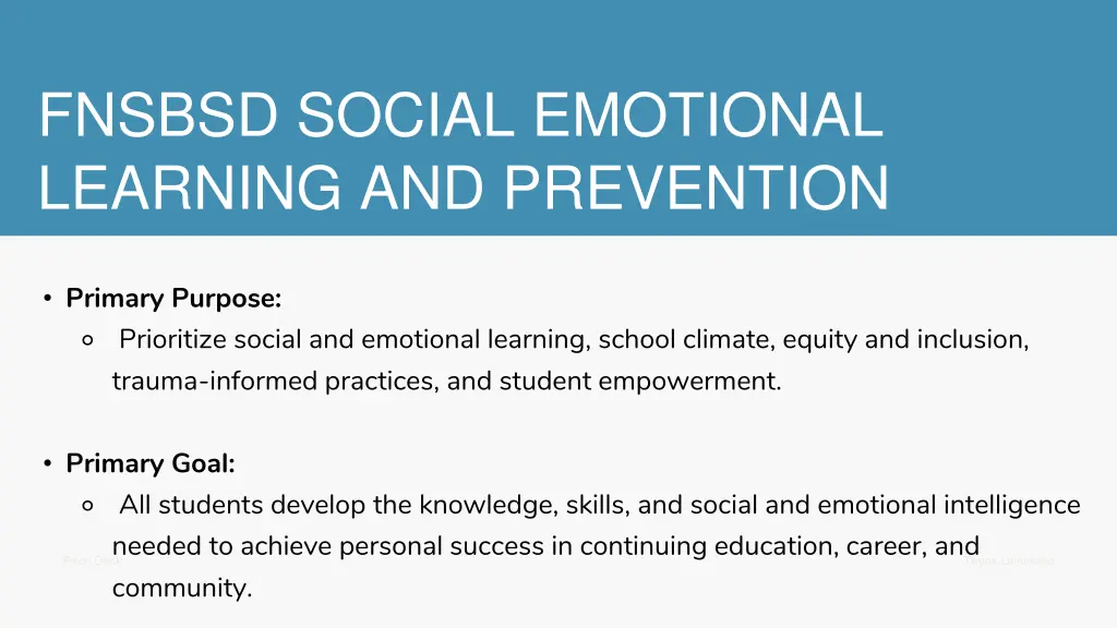 fnsbsd social emotional learning and prevention