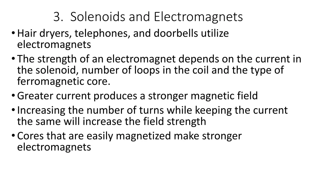 3 solenoids and electromagnets hair dryers