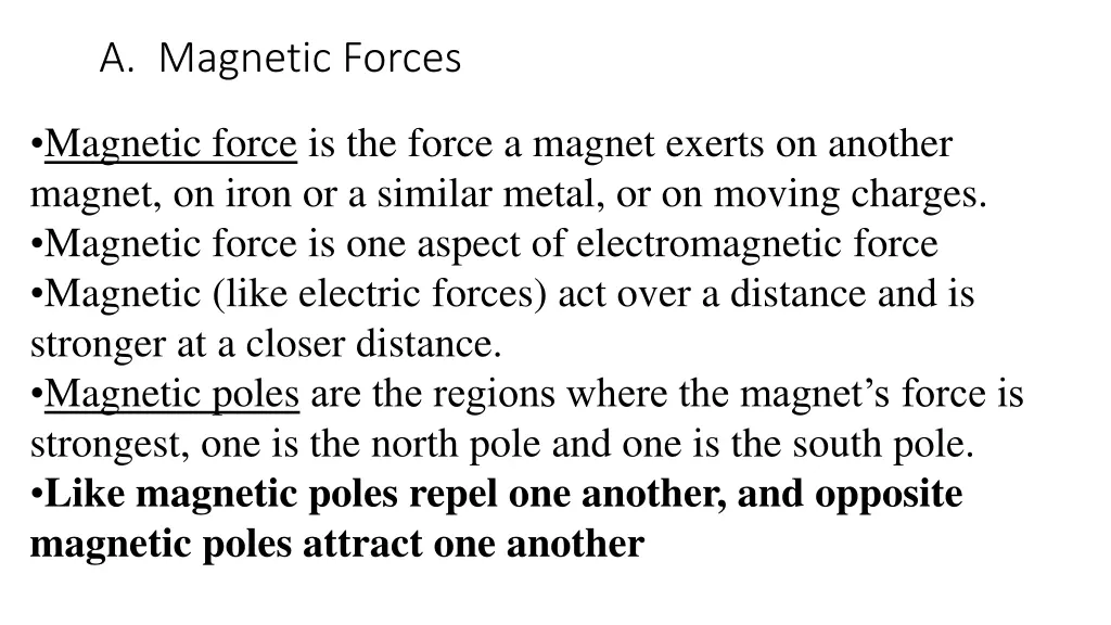 a magnetic forces