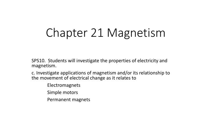 chapter 21 magnetism