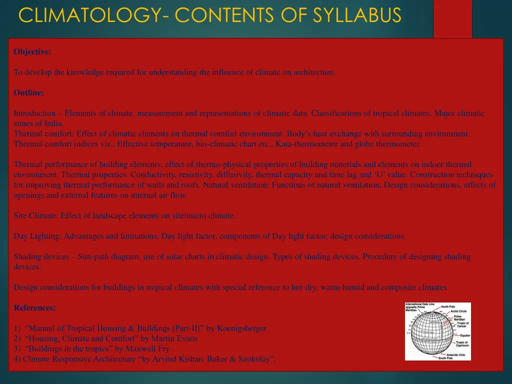 climatology contents of syllabus