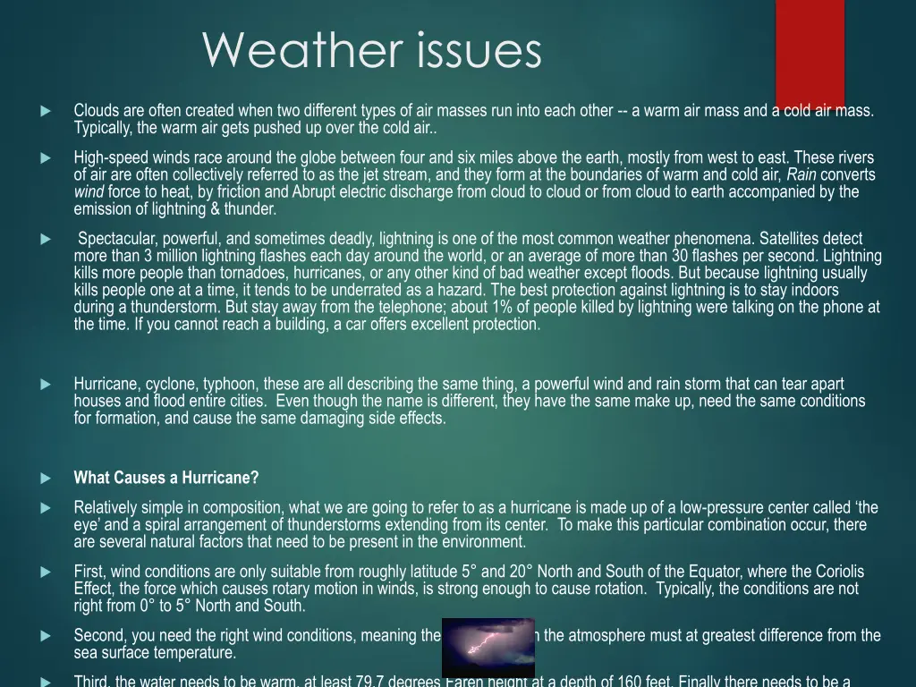 weather issues