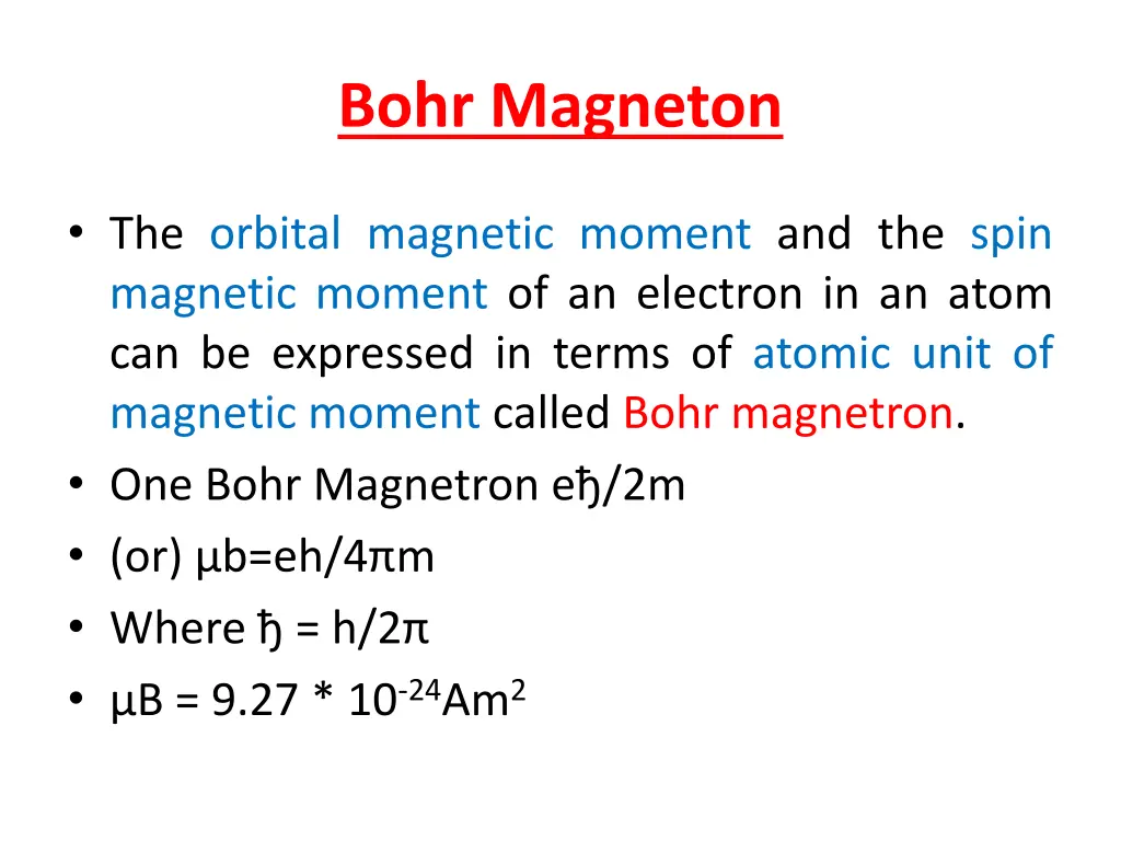 bohr magneton