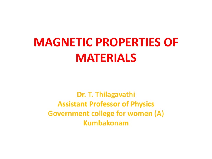 magnetic properties of materials