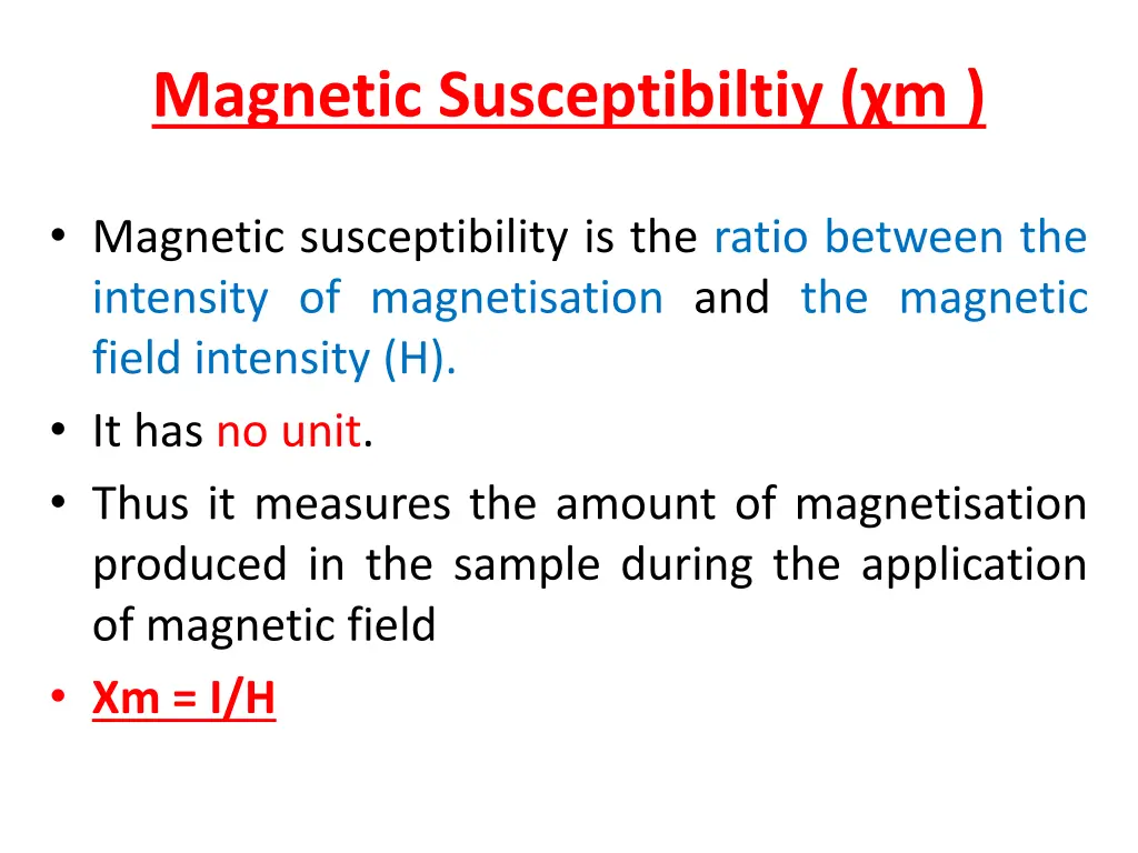 magnetic susceptibiltiy m