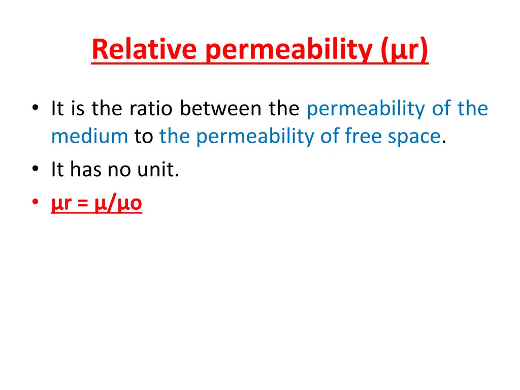 relative permeability r