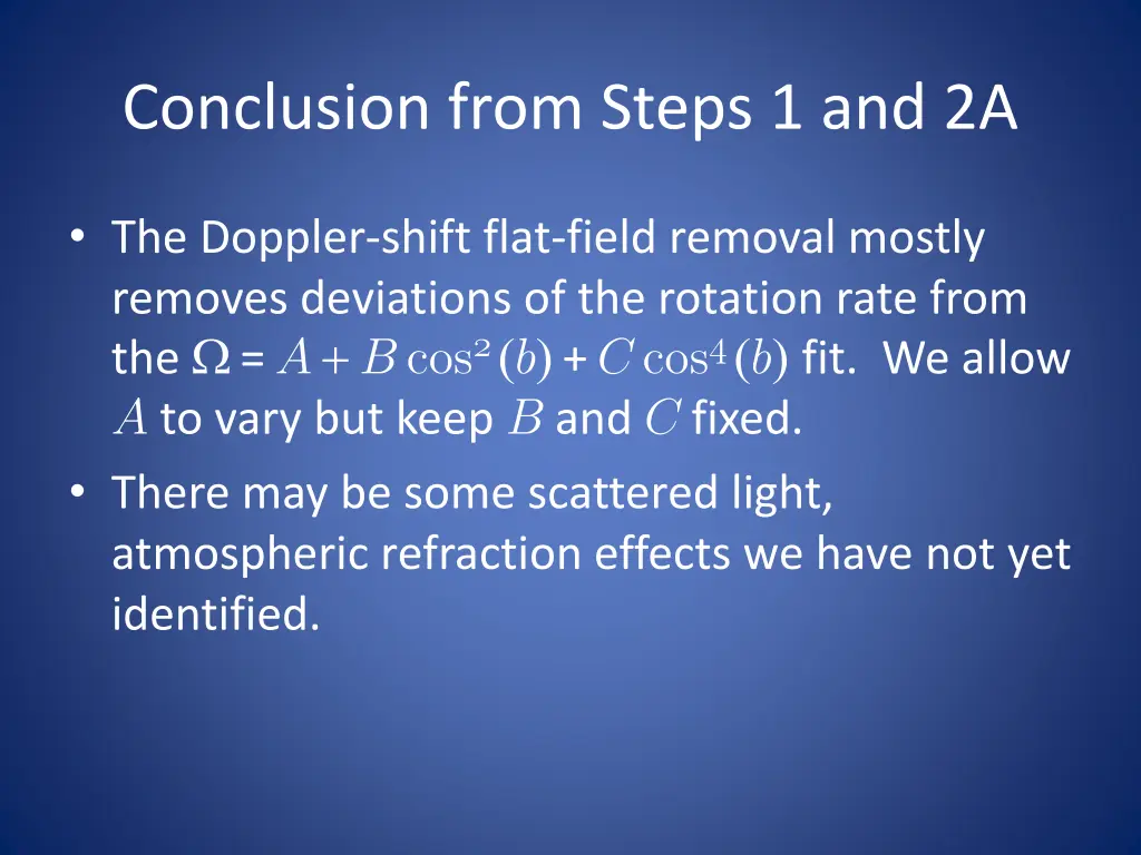 conclusion from steps 1 and 2a