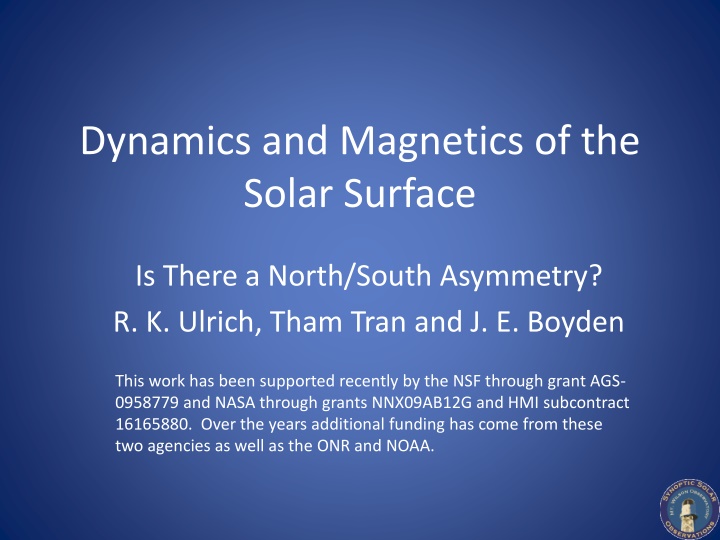 dynamics and magnetics of the solar surface