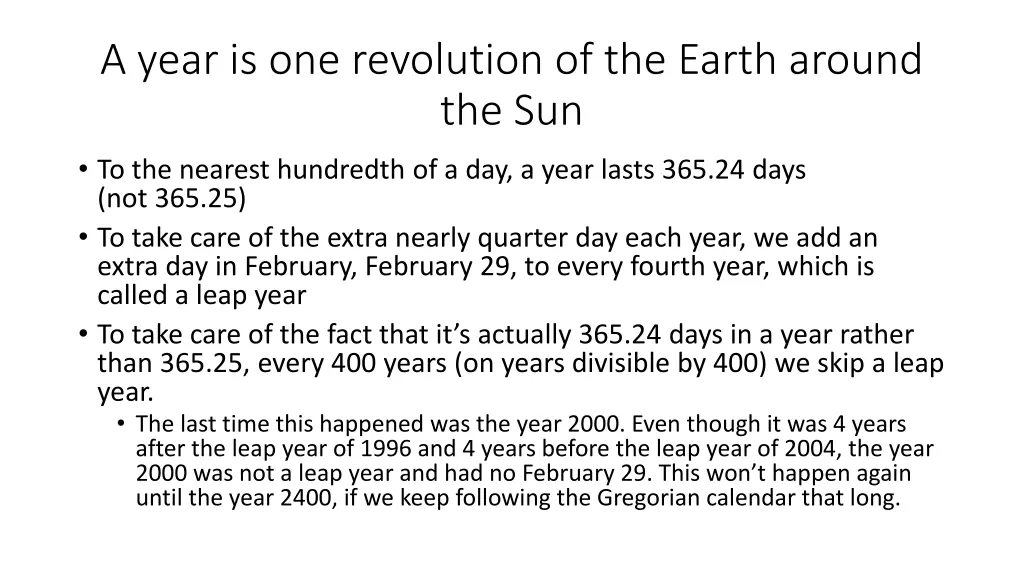 a year is one revolution of the earth around