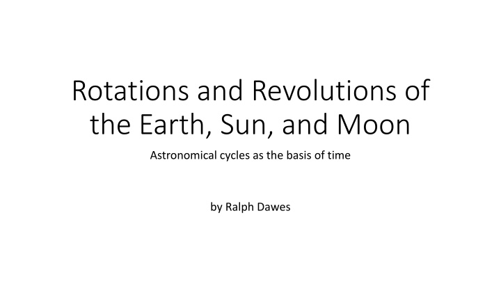 rotations and revolutions of the earth